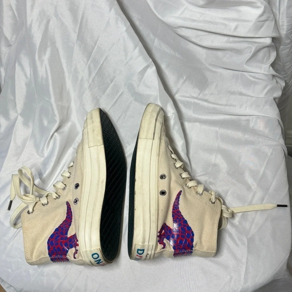 Paul Smith Kirk Ivory Dino Lace Up High Top Sneakers Big Boy Size 36 (US 4)